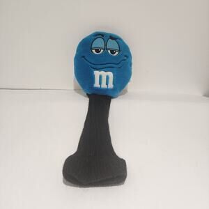 Vintage M&M Golf Club Head Cover Candy Blue Plush Character Embroidered